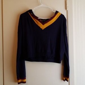 Navy blue crop hoodie. New without tags.